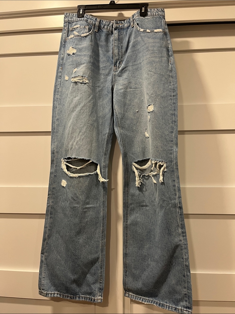 Flying Monkey Light Blue Denim Jeans with Gold Stitching